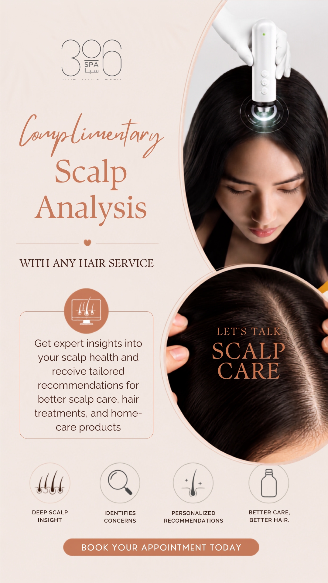 Complimentary scalp analysis August offer at 306 Spa